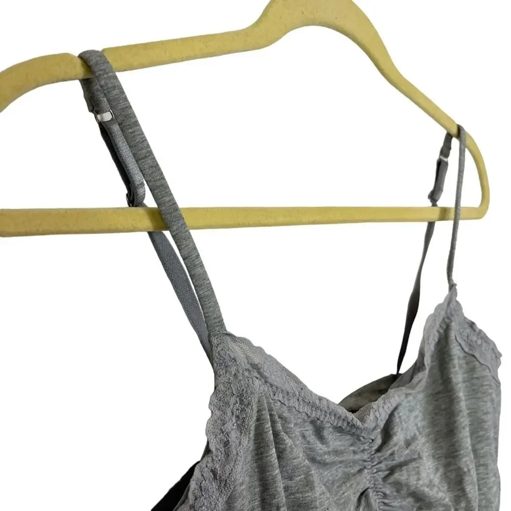 VICTORIA'S SECRET Heather Gray Lace Trim Wireless Unlined Bralette Casual Bra L